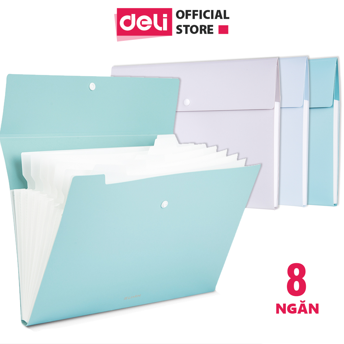 Cặp đựng tài liệu A4 Deli - 8 ngăn phân trang