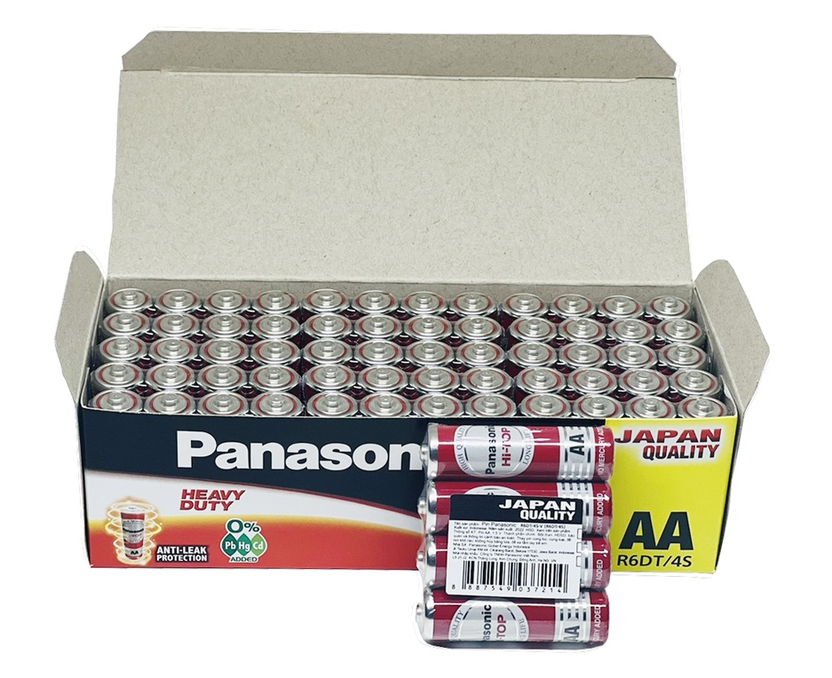 Pin AA Panasonic hitop 1.5V R6DT-4S vỉ 4 viên