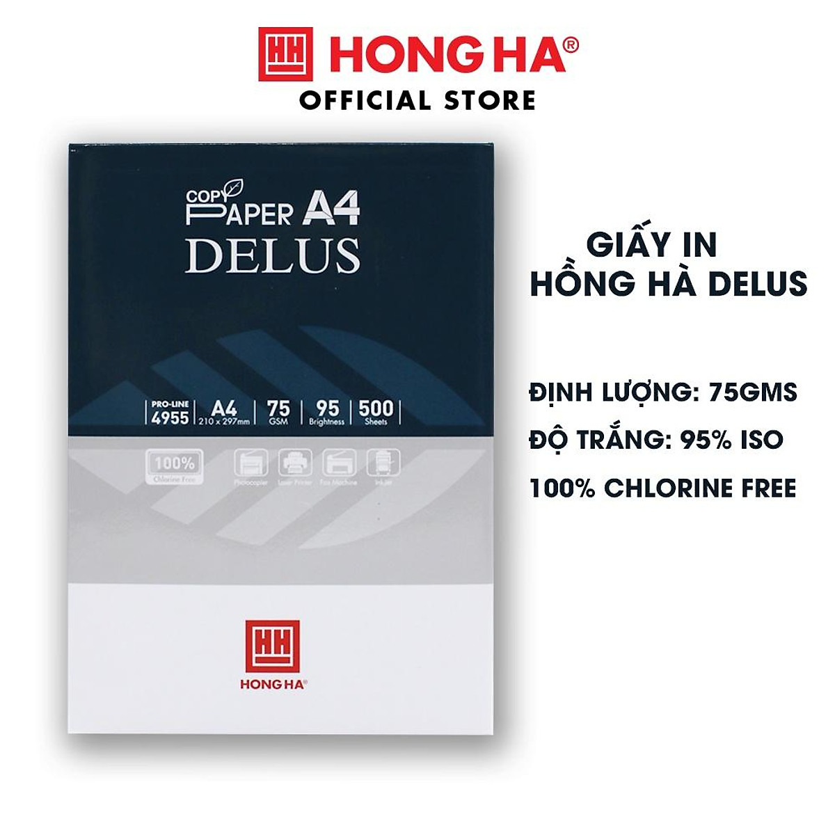 Giấy A4 DELUS HỒNG HÀ